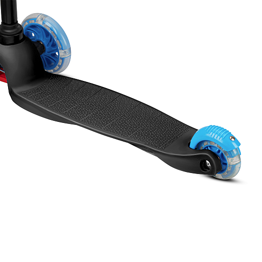 Самокат трехколесный CityRide xd4, пакет, Дека: PP+нейлон, колеса PVC 110/76 свет, руль металл телеск., цвет черный/голубой в Джамбо Тойз #5