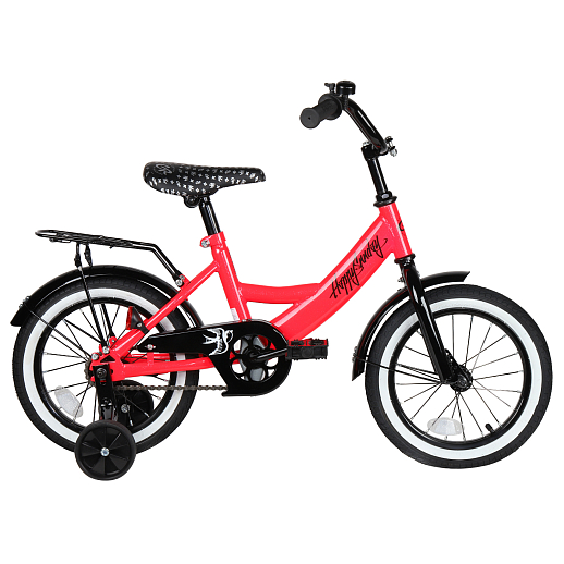 Детский велосипед "City-Ride HAPPYSUNDAY" -рама сталь, диски сталь 14, покрышки 1,95, задние ножные тормоза, без переднего тормоза, звоночек, крылья сталь, страховочные колеса, отражатели задние на раме + отражатели на спицах, багажник сталь в Джамбо Тойз