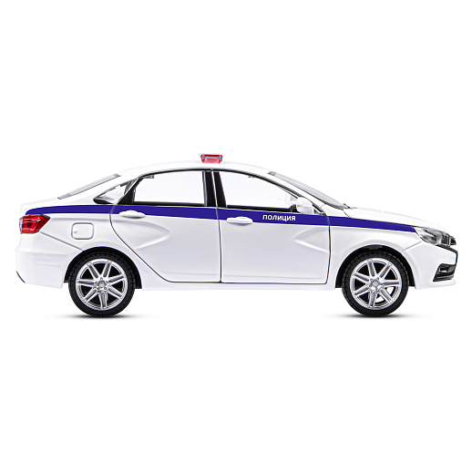 Машинка металлическая Автопанорама, инерционная, коллекционная модель LADA VESTA "Полиция" седан, масштаб 1:24, свет, звук, открываются 4 двери, капот, багажник, белый, в/к 24,5*12,5*10,5 см в Джамбо Тойз #7