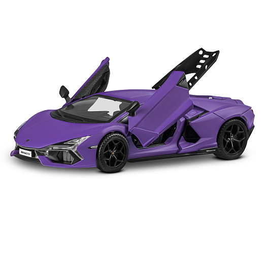 Игрушка для детей: Машинка металлическая, 1:24 Lamborghini, цвет фиолетовый, свет, звук, свободный ход колес, артикул JB1251761 в Джамбо Тойз #6