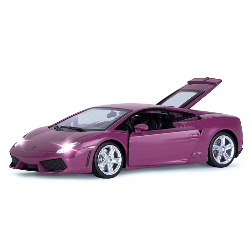 ТМ "Автопанорама" Машинка металлическая 1:24 Lamborghini Gallardo, розовый, откр. двери и багажник, свет, звук, свободный ход колес, в/к 24,5*12,5*10,5 см в Джамбо Тойз #7