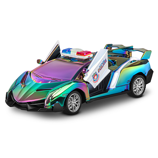 Р/У машинка 1:24,5 каналов,двери откр. с пульта,свет,цвет черный бензин,в/к 30,3х7,7х12см в Джамбо Тойз #7