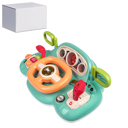 ТМ "Smart Baby" Руль музыкальный, Шаинский, свет, звук, с фарами, цвет зеленый, в б/к в Джамбо Тойз