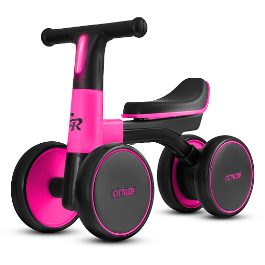 Беговел CITYRIDE, рама сталь, колеса пластик, музыка Шаинского, свет, розовый-черный, в/к в Джамбо Тойз #9