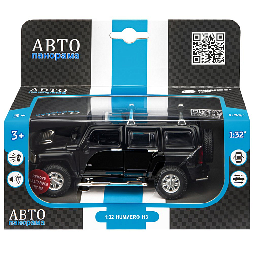 ТМ "Автопанорама" Машинка металлическая 1:32 Hummer H3, черный, свет, звук, откр. двери и багажник, инерция, в/к 17,5*13,5*9 см в Джамбо Тойз #4