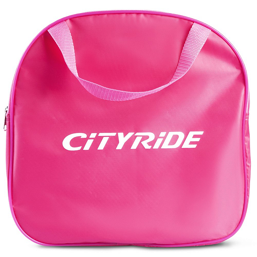 Набор CITYRIDE роликовые коньки-квады, шлем, защита, пластиковый мысок, колёса PU 80 и 40 мм, подшипники ABEC 5 углеродистая сталь, шлем белый пенополистирол, защита текстиль с пластиковыми накладками, 5 конусов в комплекте, вес до 40 кг, белый-розовый, в н-сумке в Джамбо Тойз #13