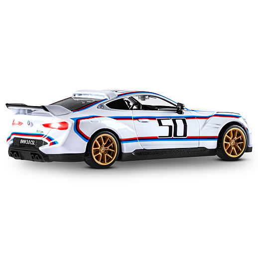 ТМ "Автопанорама" Машинка металлическая 1:34 BMW 3.0 CSL, белый, свет, звук, откр. двери, в/к 17,5*13,5*9 см в Джамбо Тойз #12