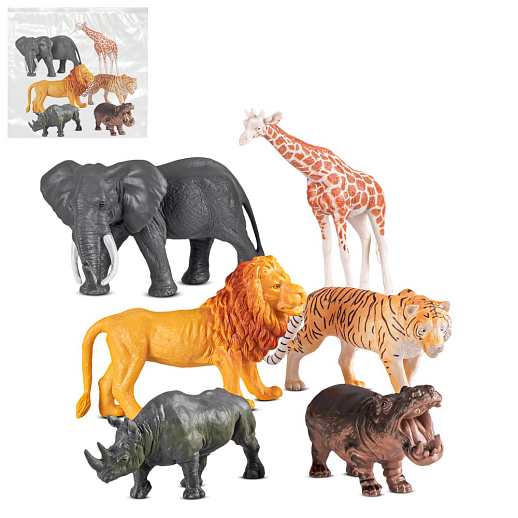 ТМ "КОМПАНИЯ ДРУЗЕЙ", серия "Животные планеты Земля", набор животных "Африка", 6 шт, в/п в Джамбо Тойз