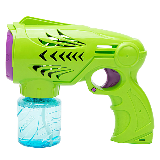 Пистолет "Маленький воин" с мыльными пузырями зеленый на бат. + мыльный раствор 150мл в/к 22*20*9 см в Джамбо Тойз #7