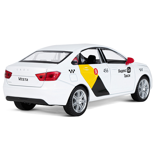 Машинка металлическая Яндекс Go, инерционная, коллекционная модель 1:24 LADA VESTA, цвет белый, открываются 4 двери, капот, багажник, свет, звук, в/к 24,5*12,5*10,5 см в Джамбо Тойз #9