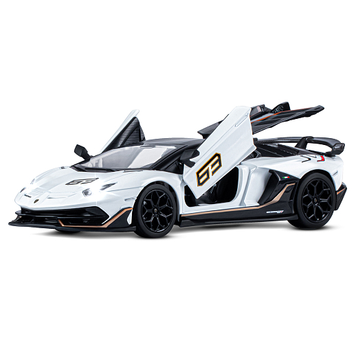 ТМ "Автопанорама" Машинка металлическая, 1:24, Lamborghini SVJ, белый, открываются двери, свободный ход колес, световые и звуковые эффекты, в/к 24,5х12,5х10,5 см в Джамбо Тойз #6