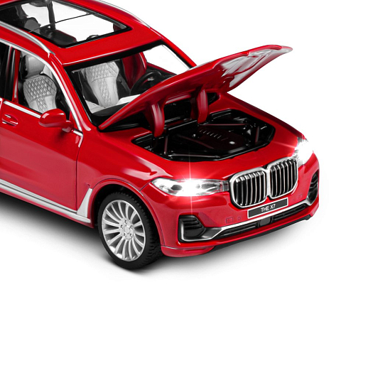 ТМ "Автопанорама" Машинка металлическая 1:32 BMW X7, красный, свет, звук, откр. четыре двери, капот и багажник, инерция, в/к 18*13,5*9 см в Джамбо Тойз #19