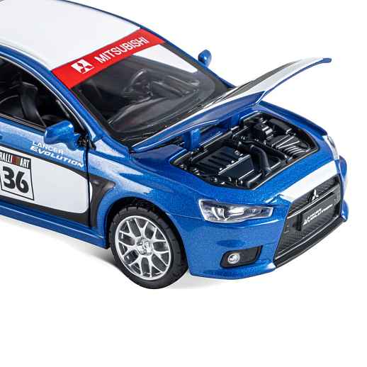 ТМ "Автопанорама" Машинка металлическая 1:32  Mitsubishi Lancer Evolution, синий, откр. двери, капот и  багажник, свет, звук, инерция, в/к 17,5*13,5*9 см в Джамбо Тойз #15