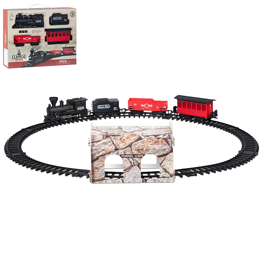 Железная дорога на бат. 12 дет. свет, звук, пар в/к 36,0*7,6*28,0 см в Джамбо Тойз