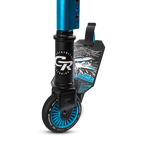Трюковый самокат CITYRIDE TEMPO, в/к, T-bar сталь 50*57см, дека алюм.50*11см, колеса PU 86A 100мм, пласт. диск, вилка сталь., цвет голубой. в Джамбо Тойз #3