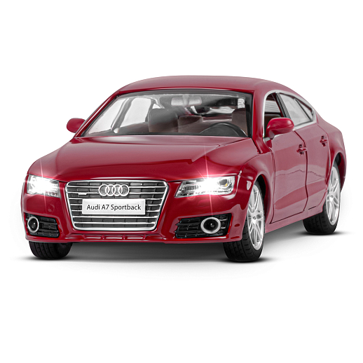 ТМ "Автопанорама" Машинка металлическая 1:24 Audi A7, бордовый, откр. двери, капот и багажник, свет, звук, свободный ход колес, в/к 24,5*12,5*10,5 см в Джамбо Тойз #5