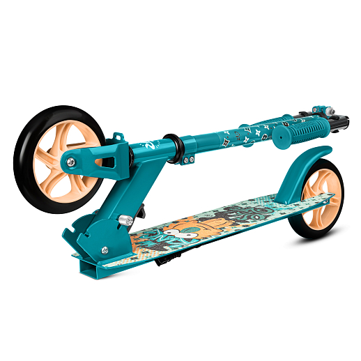 Самокат из 100% стали с полиуретановым колесом диаметром 145 мм, подшипником ABEC-7 грипсы TPR Размер изделия: 76 * 32 * 96 см Упаковка: 1 шт / коробка, 23*12*68.5 см размер деки:: 51X12 см, зеленый в Джамбо Тойз #4