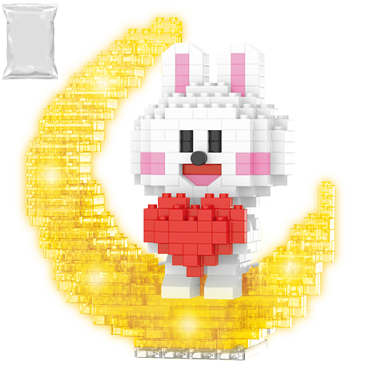 Конструктор "Зайчик на луне" 406 дет., со светом, с сердечком, в/п в Джамбо Тойз