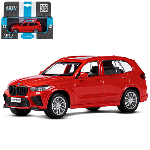 ТМ "Автопанорама" Машинка металлическая 1:43 BMW X5M, красный, инерция, откр. двери, в/к 17,5*12,5*6,5 см в Джамбо Тойз