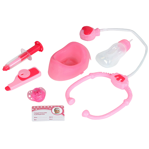 ТМ "Amore Bello" Пупс интерактивный озвученный, реагирует на прикосновения, пьет, писает, засыпает, сопит, может заболеть (покраснение лица, кашель) и вылечиться с помощью шприца, 33,5*29*14,5 см в Джамбо Тойз #5