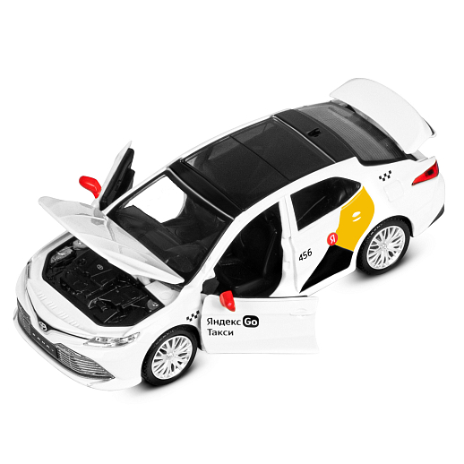 Яндекс Go машинка металлическая, 1:34 Toyota Camry, цвет белый, инерция, свет, озвучено Алисой, откр. двери, в/к 17,5*13,5*9 см в Джамбо Тойз #13