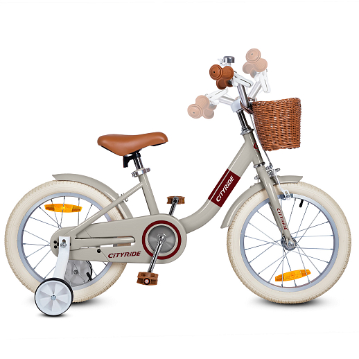 Велосипед двухколесный CITYRIDE, модель CR-B2-09H, рама сталь, колеса алюминий 16", ножной тормоз, балансирные колёса, цвет бежевый в Джамбо Тойз #10