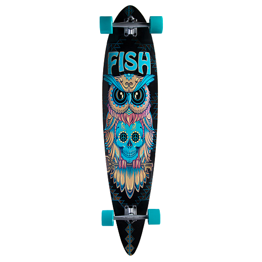 Лонгборд Fish 46"*10", китайский клён 9 слоёв Колёса PU 70x51mm 82A, Подшипник ABEC 7 в/п в Джамбо Тойз #5
