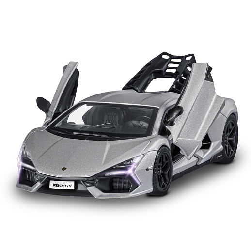 Игрушка для детей: Машинка металлическая, 1:24 Lamborghini, цвет серый, свет, звук, свободный ход колес, артикул JB1251763 в Джамбо Тойз #17