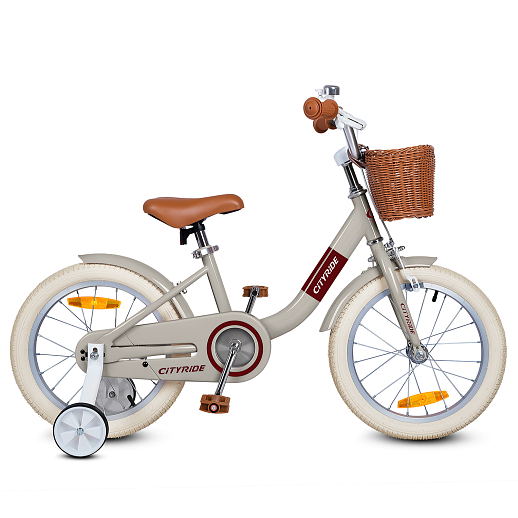 Велосипед двухколесный CITYRIDE, модель CR-B2-09H, рама сталь, колеса алюминий 16", ножной тормоз, балансирные колёса, цвет бежевый в Джамбо Тойз #3