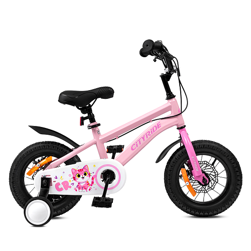 Велосипед двухколёсный CITYRIDE, модель CR-B2-07B, колеса 12", рама сталь, дисковые мех. тормоза, обода сталь, балансирные колёса, цвет розовый в Джамбо Тойз #9