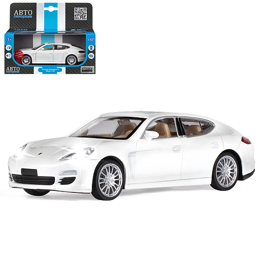 ТМ "Автопанорама" Машинка металлическая 1:32  Porsche Panamera S,белый, свет, звук, откр. двери, инерция, в/к 17,5*13,5*9 см в Джамбо Тойз