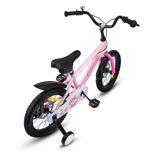 Велосипед двухколёсный CITYRIDE, модель CR-B2-07B, колеса 16", рама сталь, дисковые мех. тормоза, обода сталь, балансирные колёса, цвет розовый в Джамбо Тойз #6