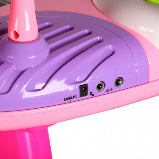 Детское электронное пианино на бат., в компл. микрофон, стул, свет. звук. эффект, цвет розовый, в/к 60*43*12 см  в Джамбо Тойз #7