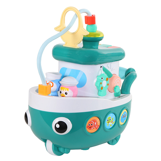 ТМ "Smart Baby" Развивающая игрушка "Кораблик" цвет зеленый, 29 звуков, стихов, мелодий. Сказки и потешки. Свет, звук, регулирующаяся громкость, в/к 26,5x17x26,8 см в Джамбо Тойз #2