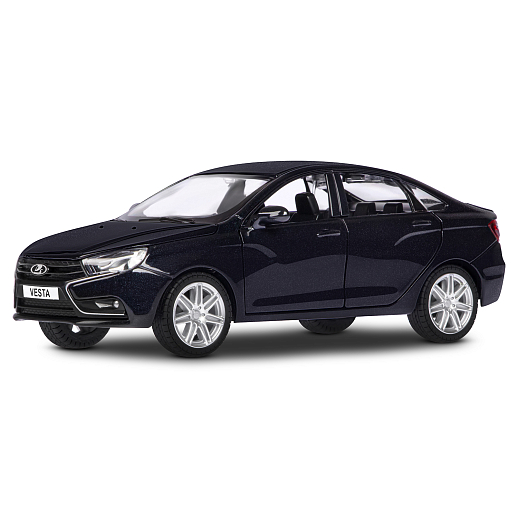 Машинка металлическая Автопанорама, инерционная, коллекционная модель LADA VESTA седан, масштаб 1:24, свет, звук, открываются 4 двери, капот, багажник, черный, в/к 24,5*12,5*10,5 см в Джамбо Тойз #2