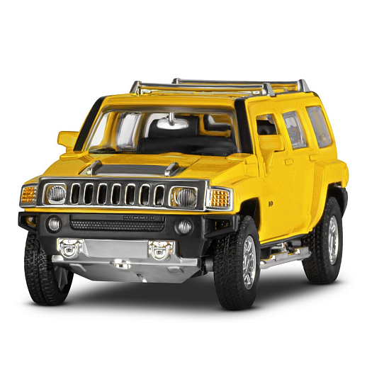 ТМ "Автопанорама" Машинка металлическая 1:32 Hummer H3, желтый, свет, звук, откр. двери и багажник, инерция, в/к 18*13,5*9 см в Джамбо Тойз #5