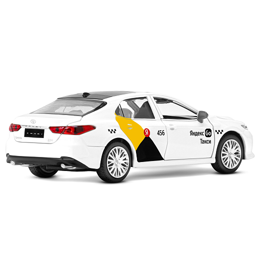 Яндекс Go машинка металлическая, 1:34 Toyota Camry, цвет белый, инерция, свет, озвучено Алисой, откр. двери, в/к 17,5*13,5*9 см в Джамбо Тойз #9