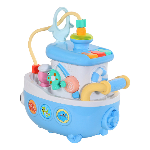 ТМ "Smart Baby" Развивающая игрушка "Кораблик" цвет голубой, 29 звуков, стихов, мелодий. Сказки и потешки. Свет, звук, регулирующаяся громкость, в/к 26,5x17x26,8 см в Джамбо Тойз #4