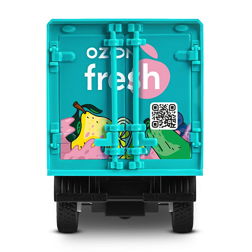 ТМ "Автопанорама" Машинка металлическая 1:28 ГАЗель NEXT OZON fresh, зеленый, откр. двери, задняя дверка фургона, свет, звук, инерция, в/к 24*14*12 см в Джамбо Тойз #14