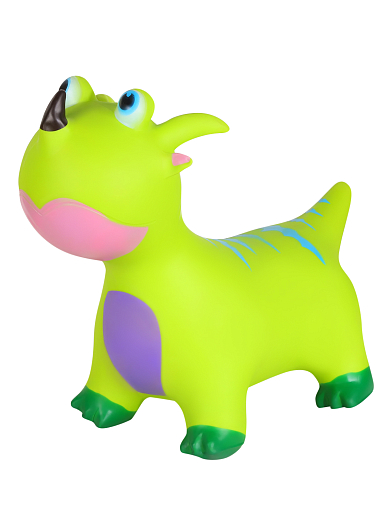 Животное-прыгун "Динозавр" со звуком, 1400г, ПВХ, цвет зеленый, 40*30*50 см в Джамбо Тойз