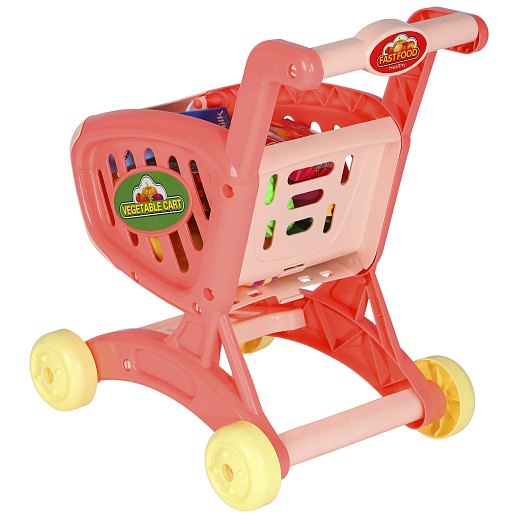 Игровой набор "Супермаркет", в комплекте продуктовая тележка,  игрушечные продукты на липучке, посуда и столовые приборы, цвет красный,  в/к 35х9х25см в Джамбо Тойз #4