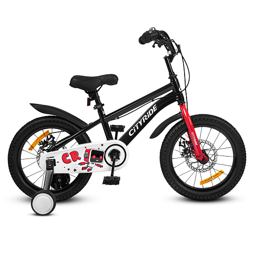 Велосипед двухколёсный CITYRIDE, модель CR-B2-07B, колеса 16", рама сталь, дисковые мех. тормоза, обода сталь, балансирные колёса, цвет черный в Джамбо Тойз #4