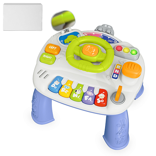 ТМ "Smart baby" Игровой стол с рулем 3 в 1, Шаинский, чип, со свет.и звук.эфф., голубой, в б/к в Джамбо Тойз
