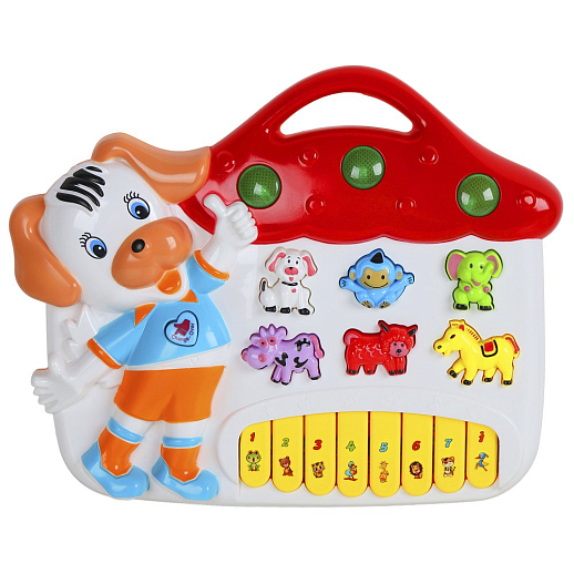 Музыкальная игрушка Пианино детское "Домик" Smart Baby, развивающее, обучающее, цвет белый, 42 звука, мелодии, стихи, в/к 35x6,4x23,5 см в Джамбо Тойз #2