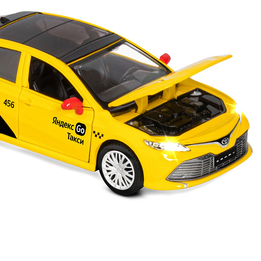 Яндекс Go машинка металлическая, 1:34 Toyota Camry, цвет желтый, инерция, свет, откр. двери, в/к 17,5*13,5*9 см в Джамбо Тойз #18