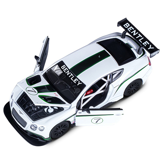 ТМ "Автопанорама" Машинка металл 1:24 Bentley Continental GT3 Concept, белый, свободный ход колес, откр. двери, капот, свет, звук, в/к 24,5*12,5*10,5 см в Джамбо Тойз #13