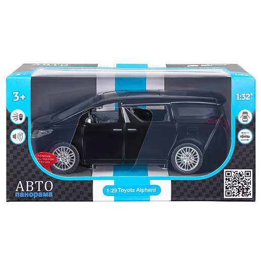 ТМ "Автопанорама" Машинка металлическая, 1:29, Toyota Alphard, черный, откр. передние и боковые двери, багажник, свет, звук, инерция, в/к 20*10*11 см в Джамбо Тойз #3