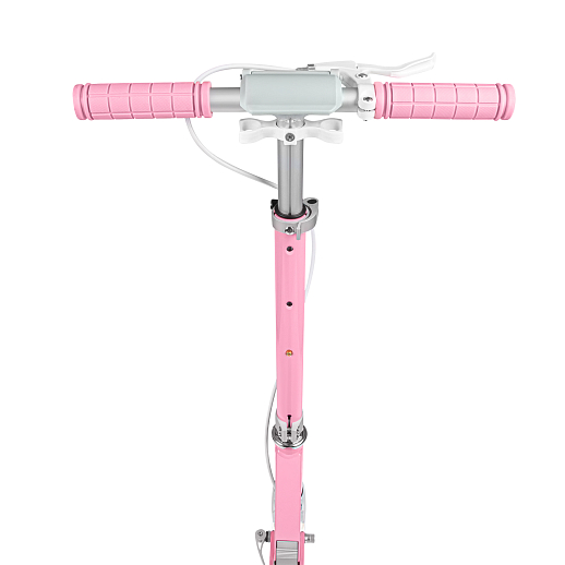 Самокат 2хколесныйМатериал：алюминиевый сплавРучка：TPR , ручной тормоз.Колеса：145X30mm PUПодшипники：ABEC-7. Размер деки ：50x12cm   Цвет: розовый в Джамбо Тойз #8