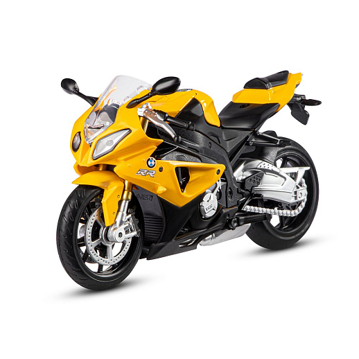 ТМ "Автопанорама" Мотоцикл металл. 1:12 BMW S1000RR, желтый, свободный ход колес, в/к 22,6*12,7*7,2 см в Джамбо Тойз #2