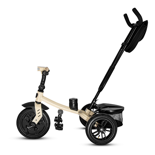 Детский трехколесный велосипед "CITYRIDE LUNAR 2.0". Пятиугольная рама, сиденье 360, складная крыша D600, подножки, надув.колеса 12/10, багажник, сумочка, фара. Цвет бежевый в Джамбо Тойз #6